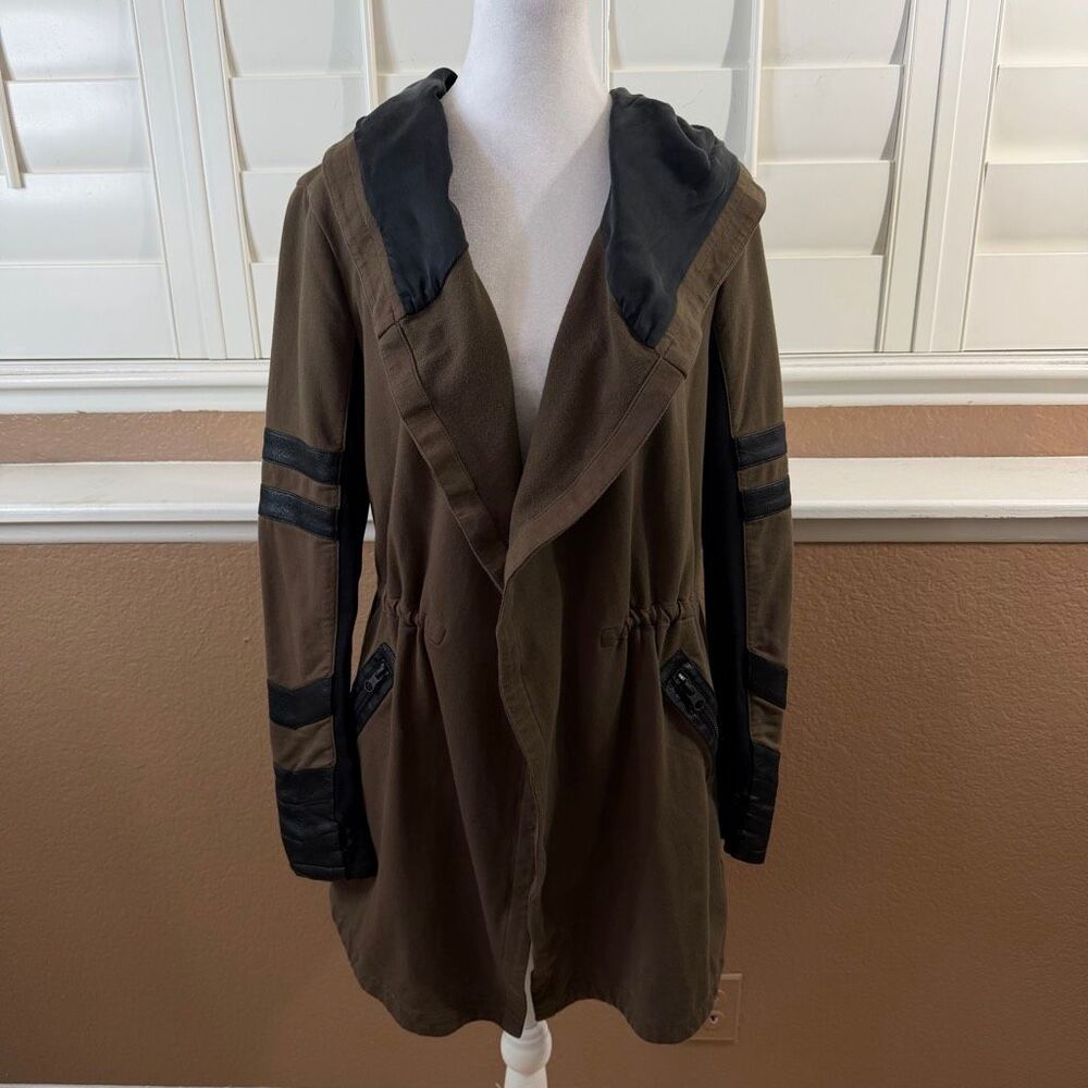 Blanc Noir Maitri Traveler Open Jacket Green Black Sz M Grunge Goth Urban Chic